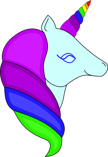 Free download Unicorn Head Rainbow - Free vector graphic on Pixabay free illustration to be edited with GIMP free online image editor