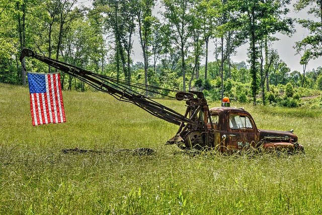 Free download u s flag tow truck vintage free picture to be edited with GIMP free online image editor