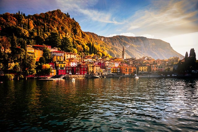 Free download varenna autumn italy como free picture to be edited with GIMP free online image editor