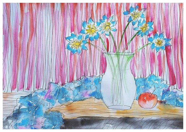 Free download Vase Still Life Flowers -  free illustration to be edited with GIMP free online image editor