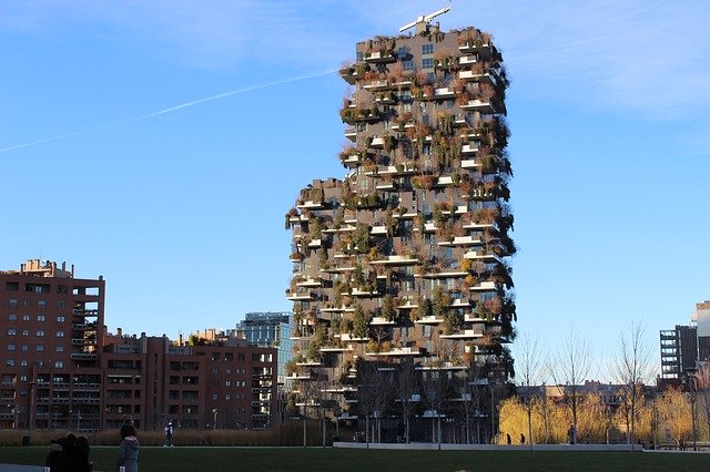 Free download Vertical Forest Milan Skyscrapers -  free photo or picture to be edited with GIMP online image editor