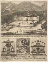 Free download View of the Monastery of Vallombrosa, from Frontispiece and four scenes for a life of Saint Jean Gualbert (Frontispice et quatre vignettes pour une vie de Saint Jean Gualbert) free photo or picture to be edited with GIMP online image editor