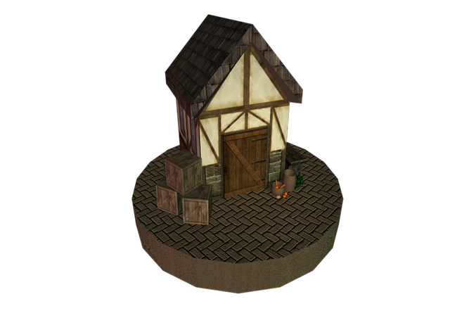 Free download Village House 3D -  free illustration to be edited with GIMP free online image editor