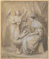 Free download Virgin and Child Adored by a Lute-Playing Angel free photo or picture to be edited with GIMP online image editor