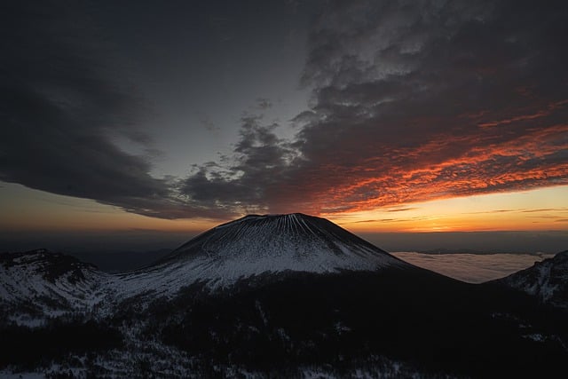 Free download volcano mountain sunrise sunset free picture to be edited with GIMP free online image editor