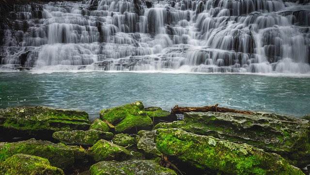 Free download waterfall river moss rocks green free picture to be edited with GIMP free online image editor