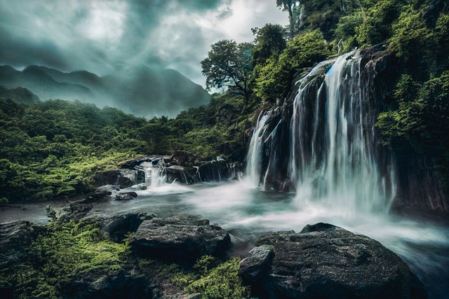 Free download waterfall rocks jungle forest free picture to be edited with GIMP free online image editor