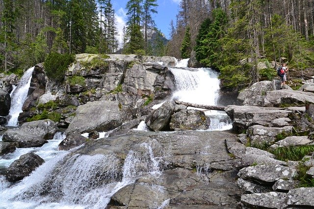 Free download Waterfall Stones River Mountain -  free photo or picture to be edited with GIMP online image editor