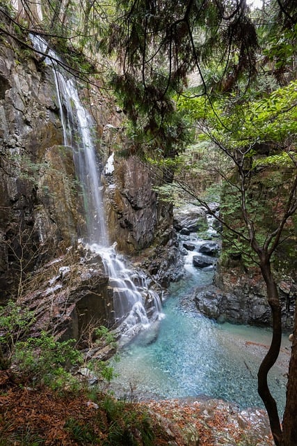 Free download waterfall tsukechi gorge gifu japan free picture to be edited with GIMP free online image editor