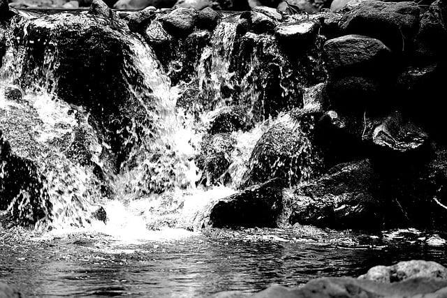 Free download waterfall water monochrome outdoors free picture to be edited with GIMP free online image editor