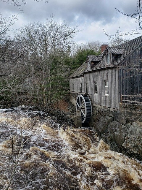 Free download Water Wheel Vintage Old Building -  free photo or picture to be edited with GIMP online image editor