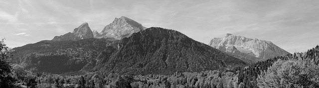 Free download Watzmann Black White Mountains -  free photo or picture to be edited with GIMP online image editor