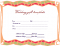 Wedding Gift Certificate Template