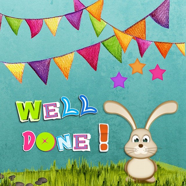 Free download Well Done Achievement Bunny -  free illustration to be edited with GIMP free online image editor