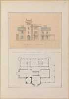 Free download West Front and Principal Floor Plan of John Munn House, Utica, New York free photo or picture to be edited with GIMP online image editor