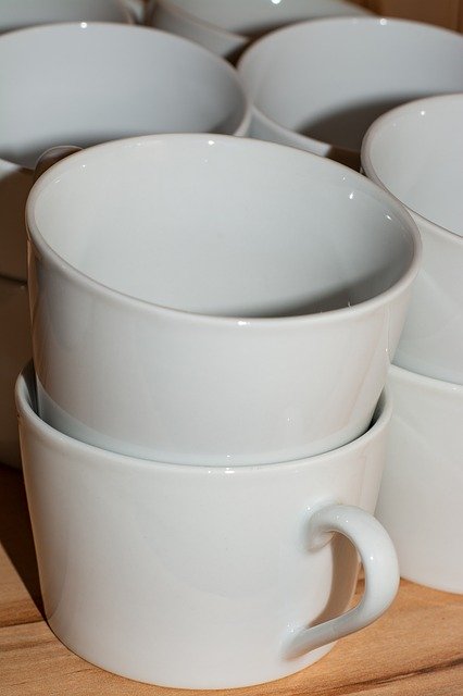 Free download White Coffee Mugs Stack -  free photo or picture to be edited with GIMP online image editor