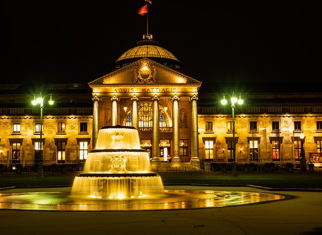 Free download Wiesbaden Kurhaus Fountain -  free photo or picture to be edited with GIMP online image editor