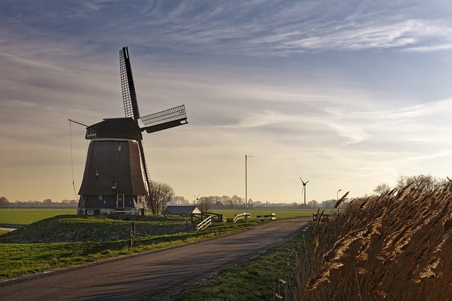 Free download wind mill clouds twilight reed free picture to be edited with GIMP free online image editor