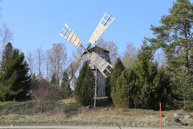 Free download Windmill Finnish Sastamala -  free photo or picture to be edited with GIMP online image editor