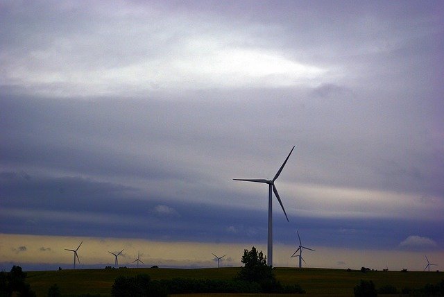 Free download Wind Turbines Against Dark Clouds -  free photo or picture to be edited with GIMP online image editor