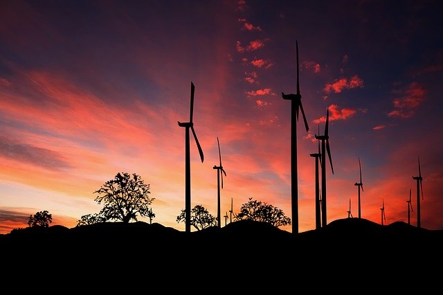 Free download Wind Turbines Sunset Energy -  free photo or picture to be edited with GIMP online image editor