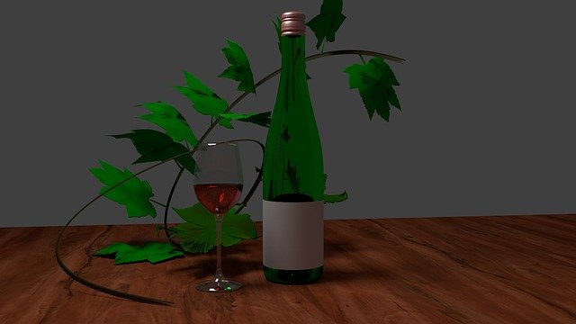 Free download Wine Bottle Glass Vine Leaves -  free illustration to be edited with GIMP free online image editor