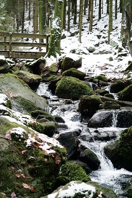 Free download Winter Bach Bridge -  free photo or picture to be edited with GIMP online image editor