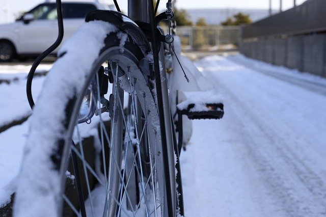 Free download Winter Bike Snow -  free photo or picture to be edited with GIMP online image editor