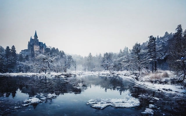 Free download winter castle fantasy landscape free picture to be edited with GIMP free online image editor