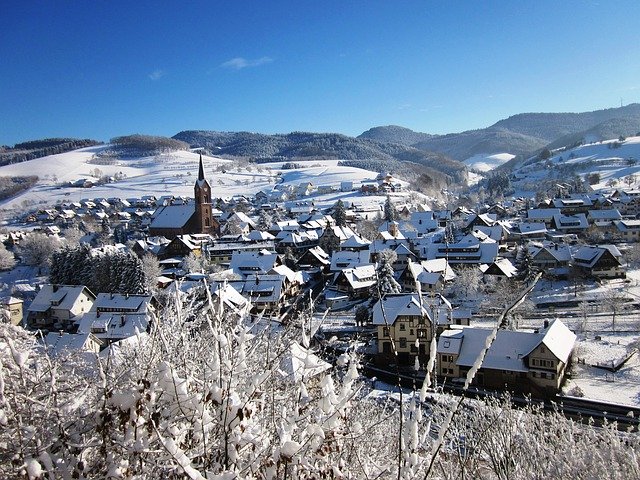 Free download Winter Oberharmersbach Black -  free photo or picture to be edited with GIMP online image editor