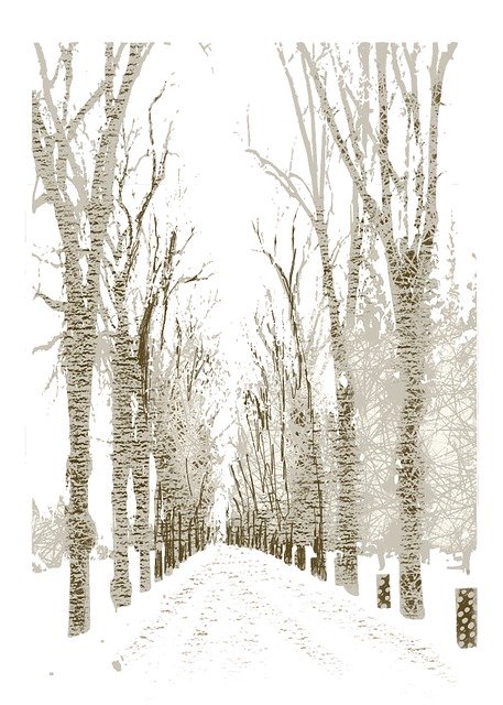 Free download Winter Path Digital Painting Park -  free illustration to be edited with GIMP free online image editor