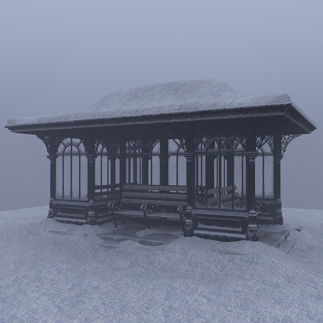 Free download Winter Pavilion Snow -  free illustration to be edited with GIMP free online image editor