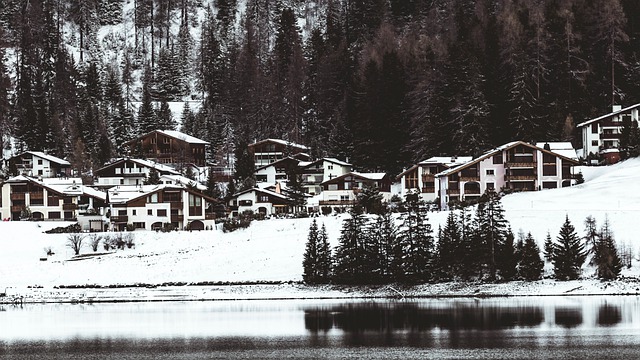 Free download winter village lake snow cold free picture to be edited with GIMP free online image editor