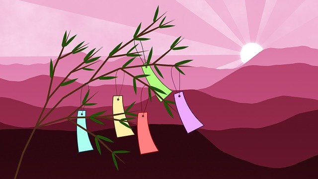 Free download Wish Tree Mountains Sun -  free illustration to be edited with GIMP free online image editor