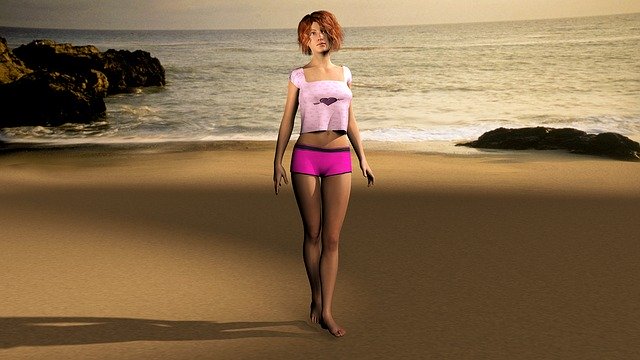 Free download Woman Beach Vacations -  free illustration to be edited with GIMP free online image editor