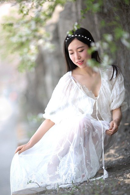 Free download woman forest white dress springtime free picture to be edited with GIMP free online image editor