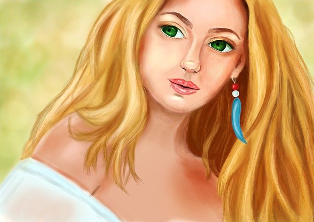 Free download Woman Girl Drawing Golden -  free illustration to be edited with GIMP free online image editor