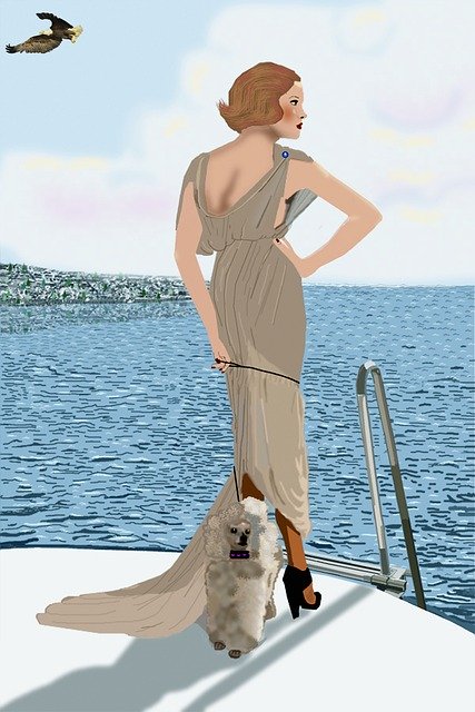 Free download Woman Gown Poodle -  free illustration to be edited with GIMP free online image editor