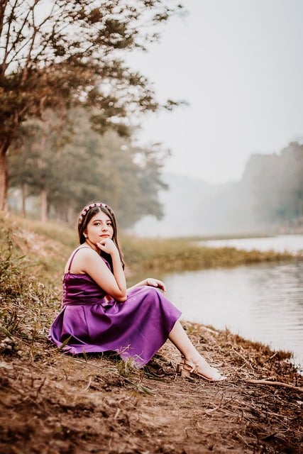 Free download woman model posing lake dress free picture to be edited with GIMP free online image editor