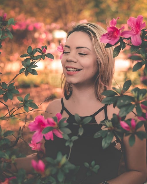 Free download woman people flowers happiness joy free picture to be edited with GIMP free online image editor