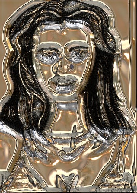 Free download Woman Portrait Gold -  free illustration to be edited with GIMP free online image editor