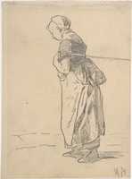 Free download Woman pulling a tow rope. verso: sketch of landscape with figures free photo or picture to be edited with GIMP online image editor