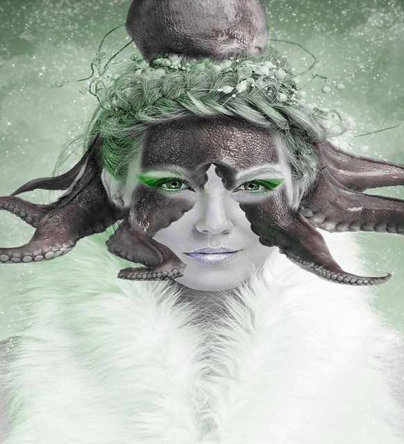 Free download Woman Squid Nature -  free illustration to be edited with GIMP free online image editor