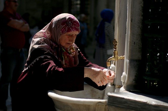 Free download Woman Tap Fountain Eyüp -  free photo or picture to be edited with GIMP online image editor