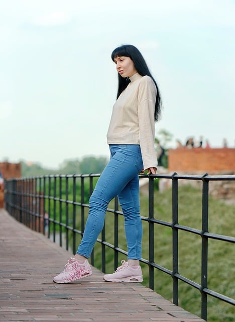 Free download woman tourist casual jeans bridge free picture to be edited with GIMP free online image editor