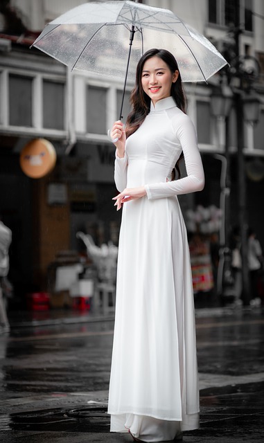 Free download woman umbrella ao dai raining free picture to be edited with GIMP free online image editor