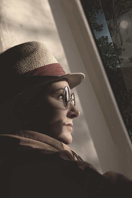 Free download woman window hat glasses fashion free picture to be edited with GIMP free online image editor