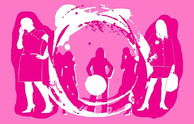 Free download Women Pink Silhouettes -  free illustration to be edited with GIMP free online image editor