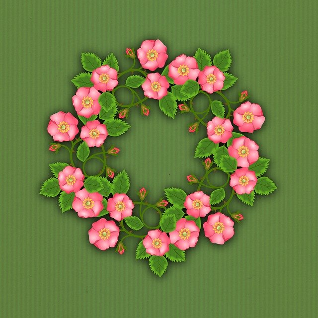 Free download Wreath Flowers Roses -  free illustration to be edited with GIMP free online image editor