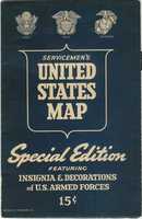 Descarga gratuita (1943) Foto o imagen gratuita del mapa de los Estados Unidos para militares, edición especial, para editar con el editor de imágenes en línea GIMP